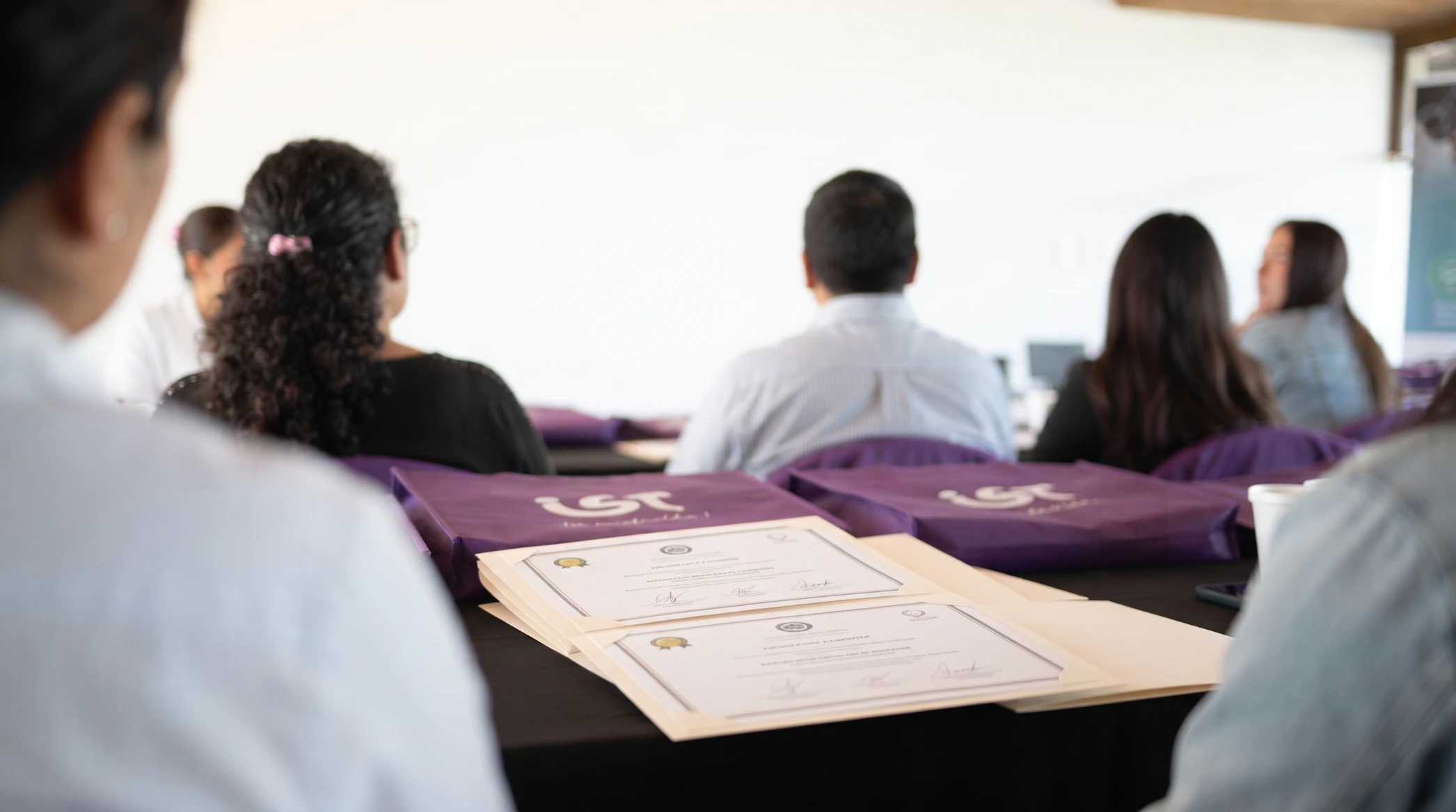 Actividad de capacitación con certificaciones entregadas a participantes
